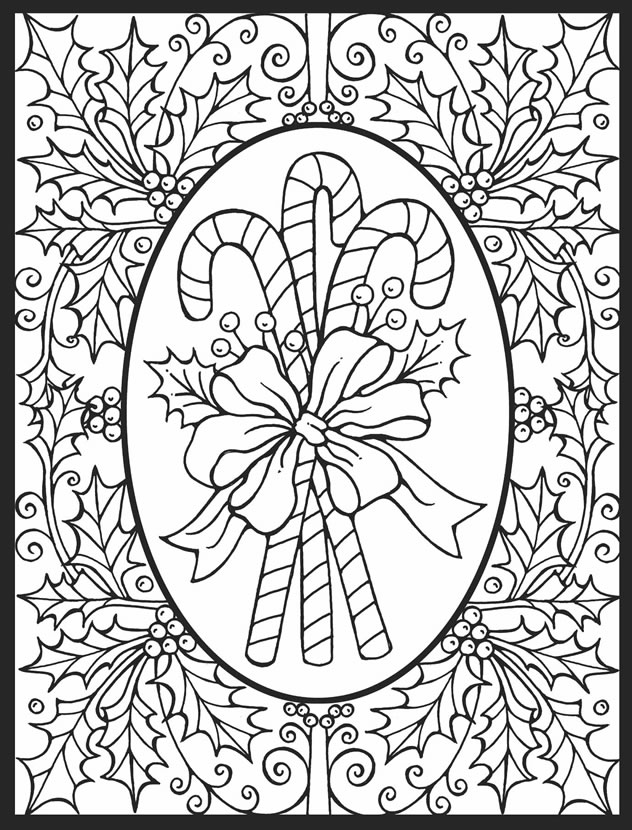 Christmas Candy Cane Stained Glass coloring page