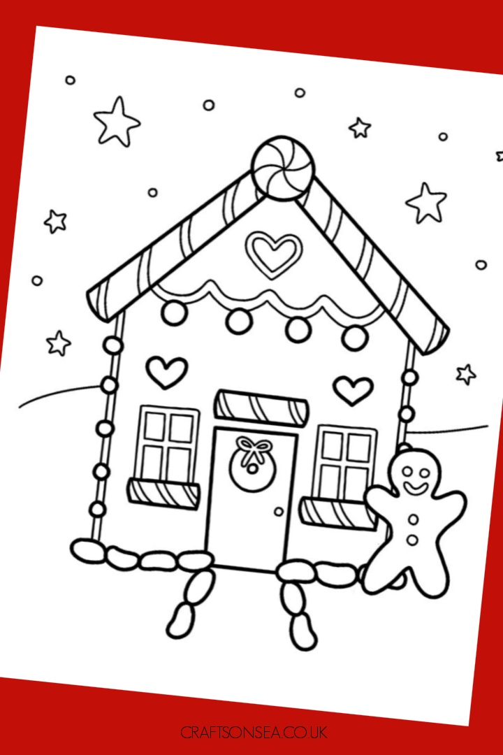 Christmas Gingerbread House free coloring page