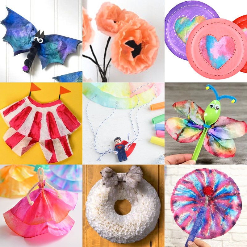 Coffee Filter Crafts for kids of all ages