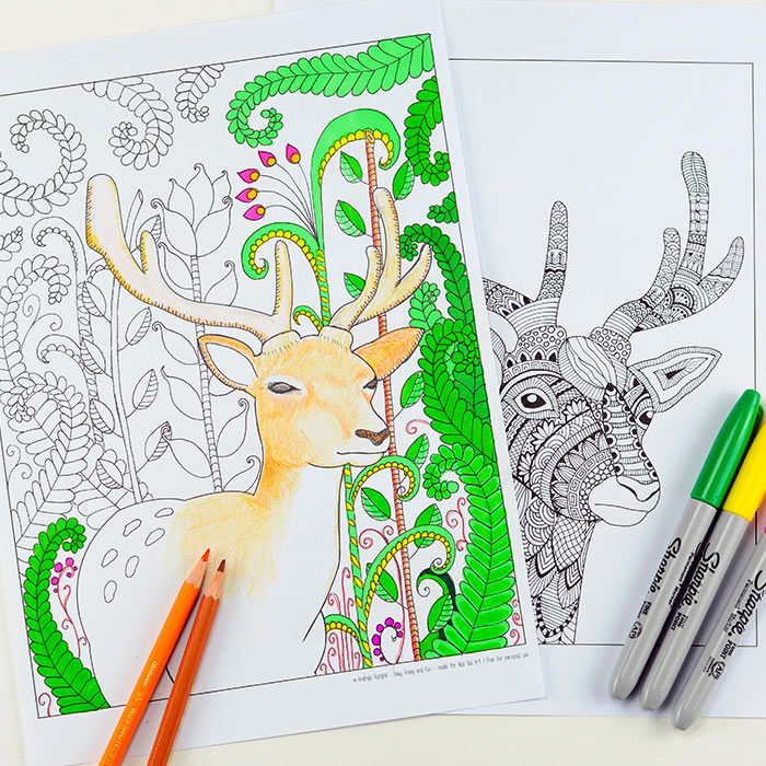 Deer coloring pages