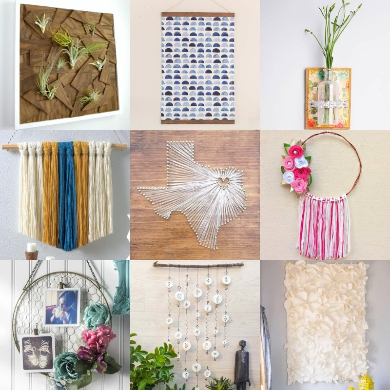 DIY Wall Hangings - creative ways to fill a blank wall
