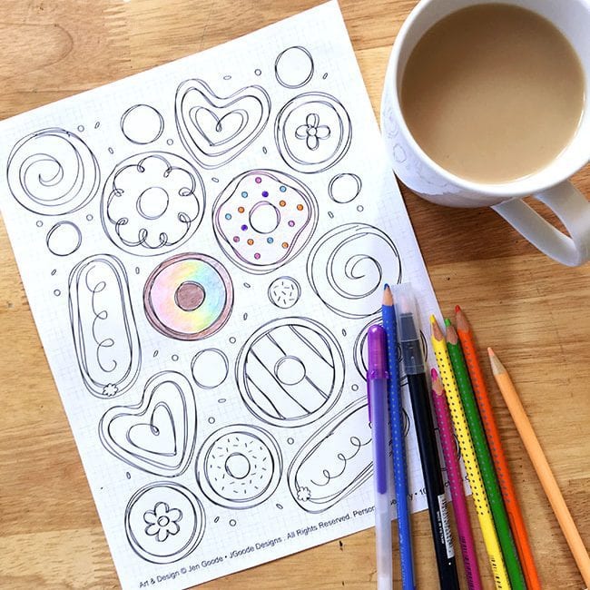 Delicious Doughnuts Coloring pages
