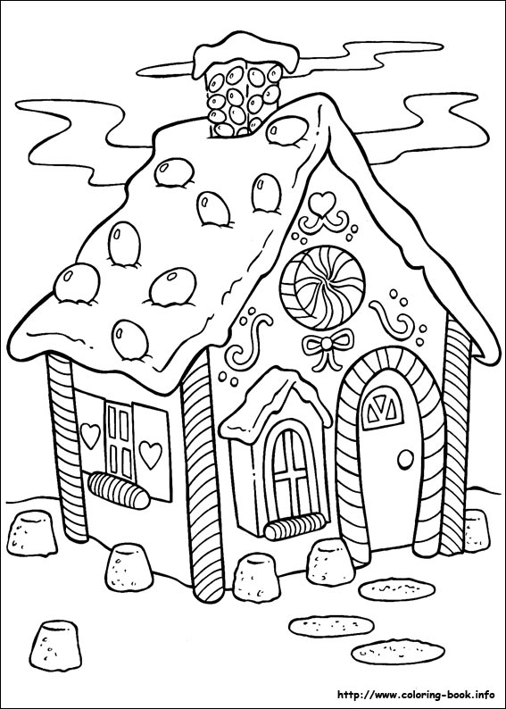 Gumdrop Christmas house coloring page