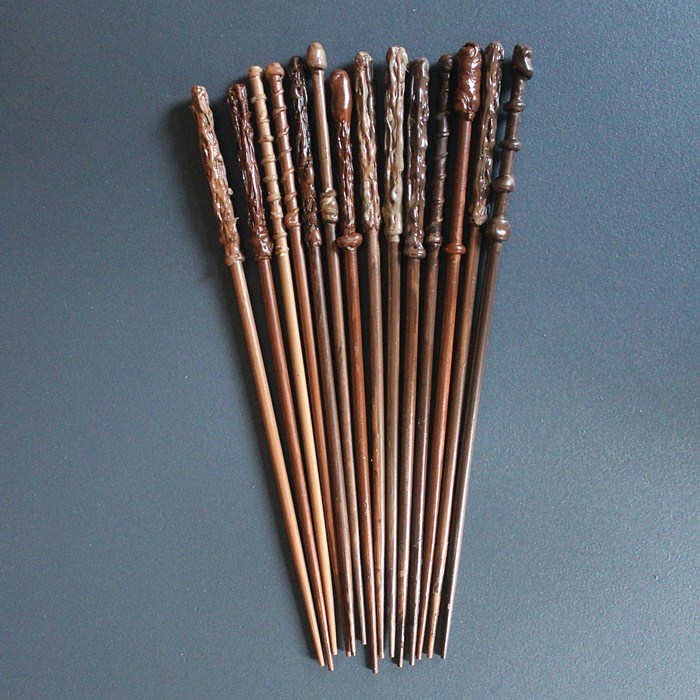 Harry Potter wands with hot glue