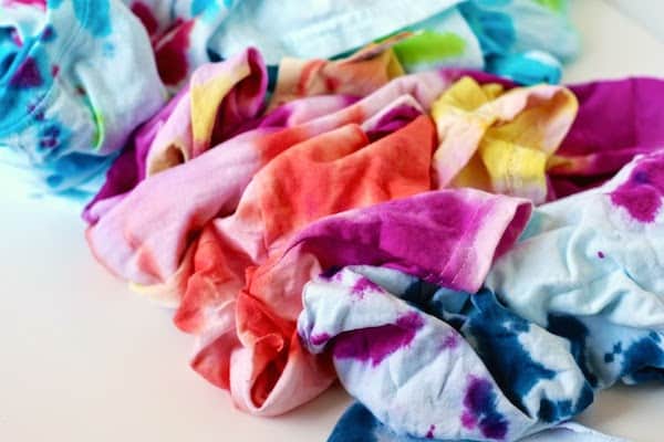 DIY tie dye t-shirts - finished and washed