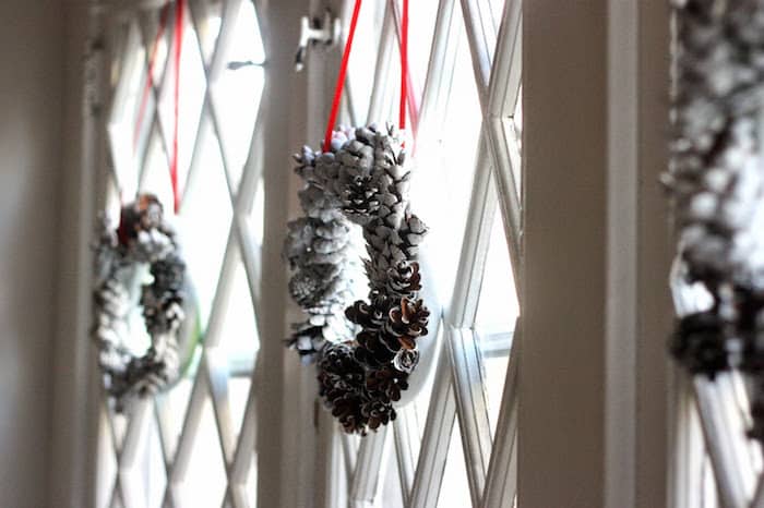 painted pinecone wreaths