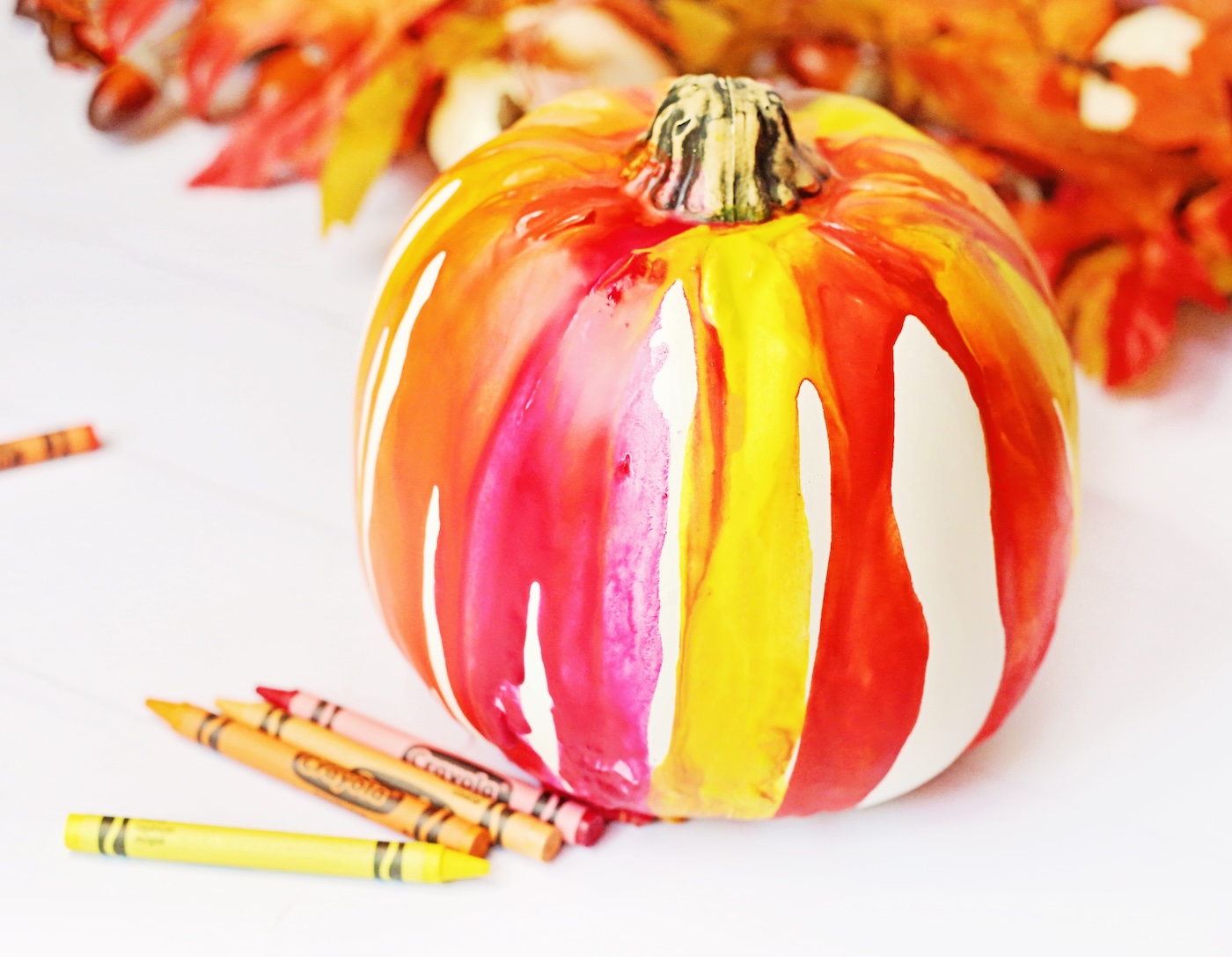 melted crayon pumpkin