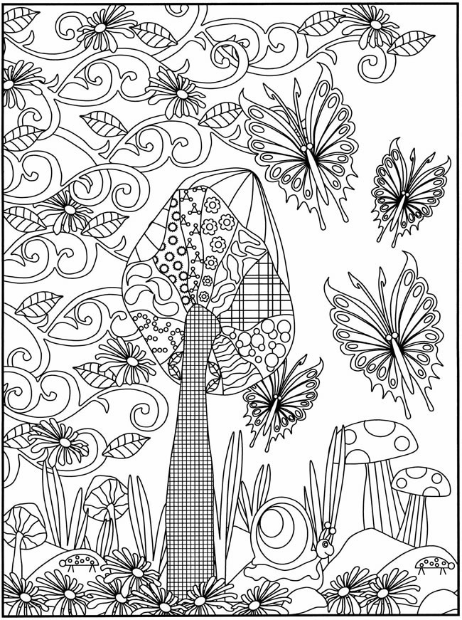 Mushrooms coloring page
