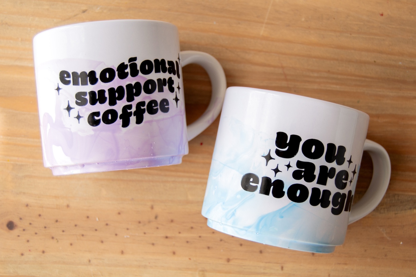 nail polish marble mugs