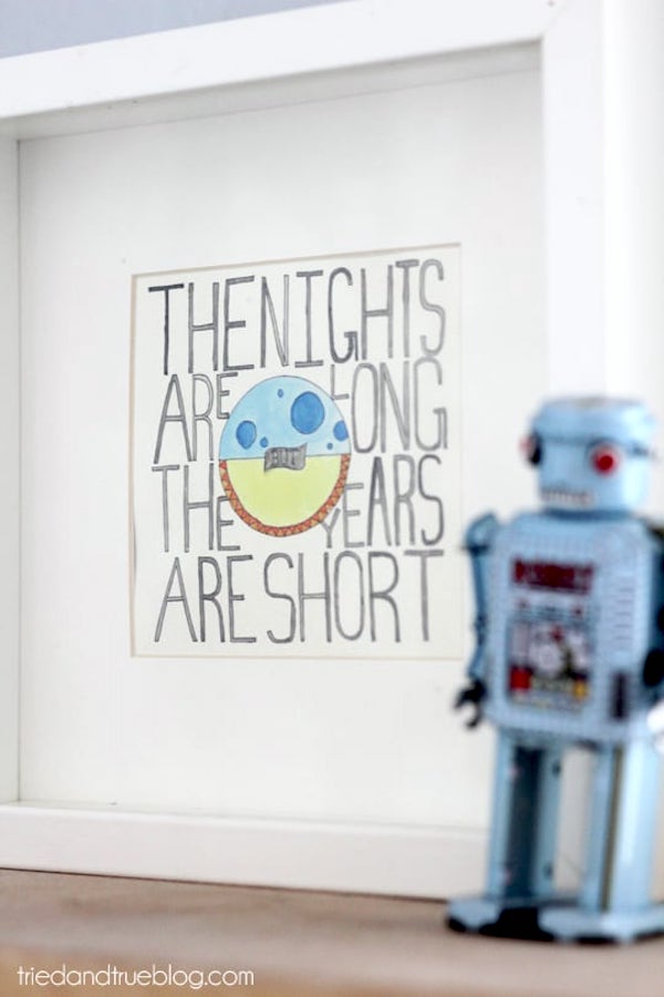 Nights are long years are short coloring page