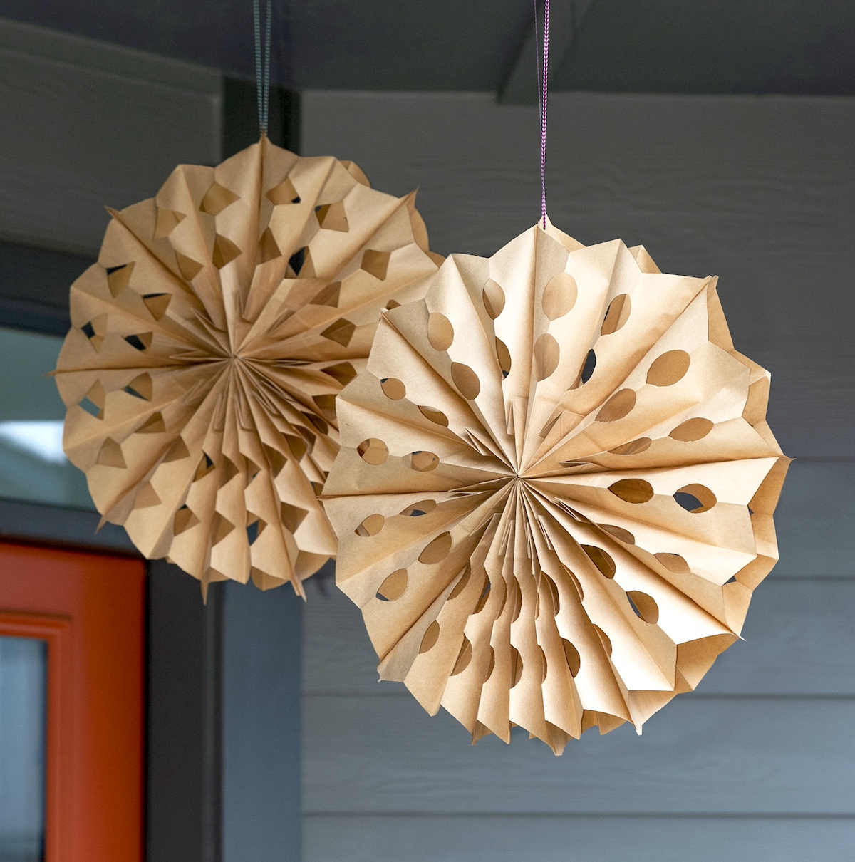 paper bag snowflake craft