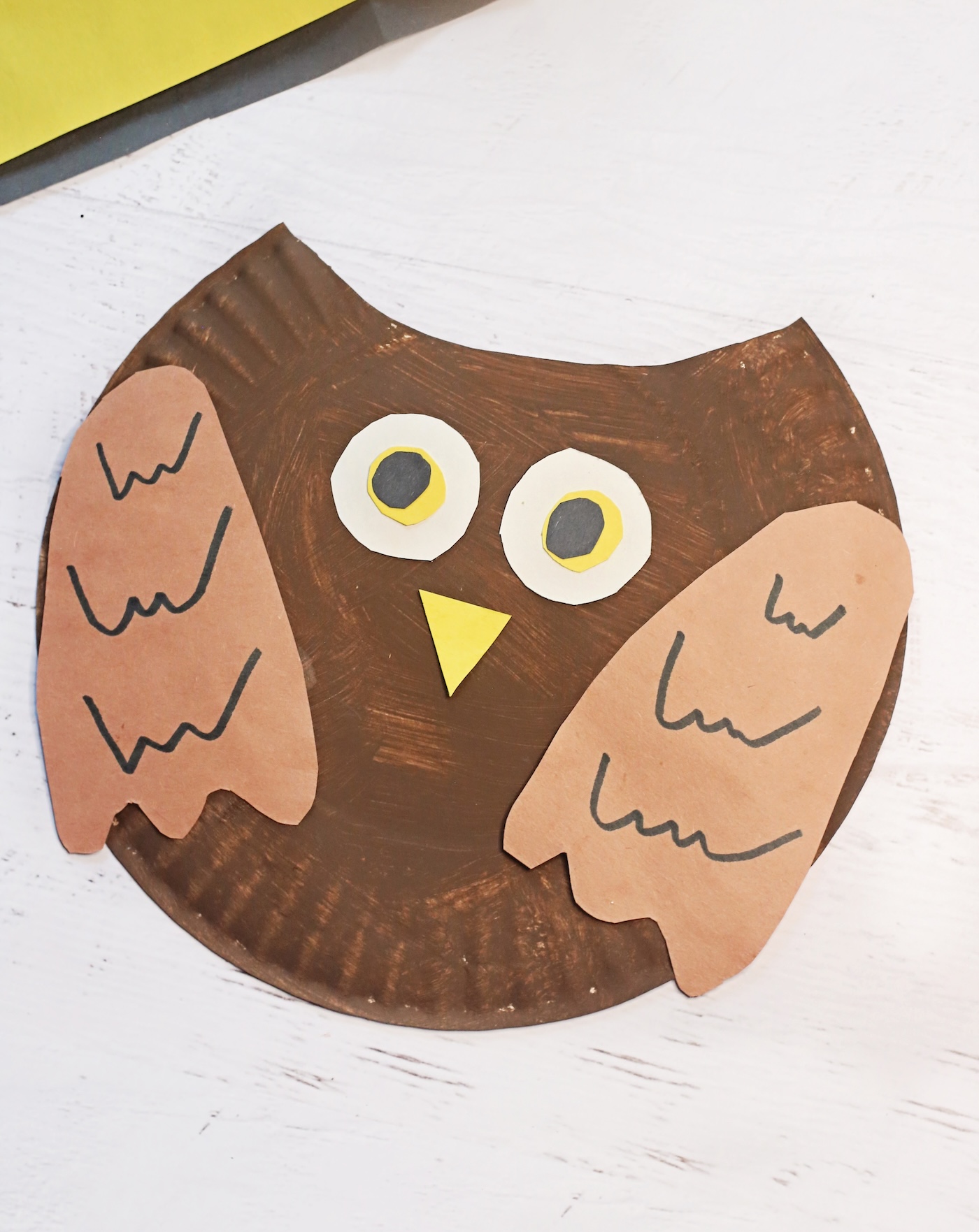 paper plate owl craft