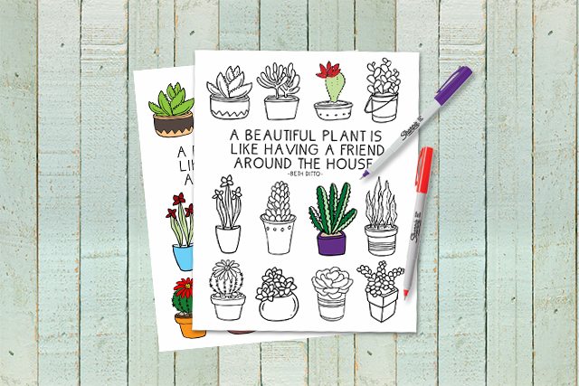 Plant Lovers Free coloring page