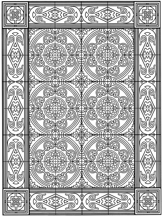 Stained glass window coloring page