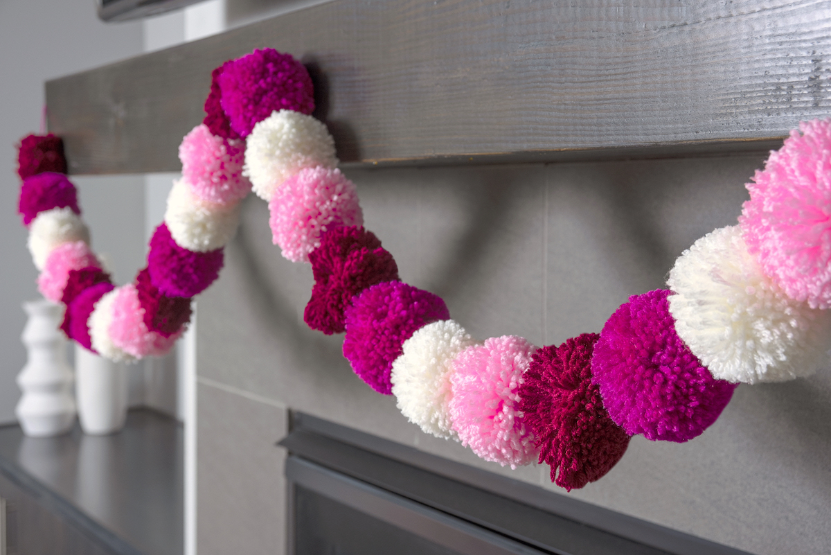 valentine pom pom garland