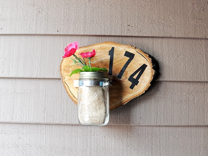 DIY House Number Sign: Rustic Wood Slice Edition