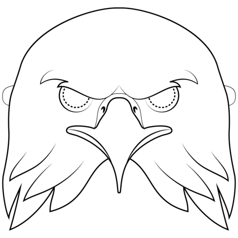 bald eagle mask coloring page