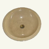 Basin with drain in center of bowl