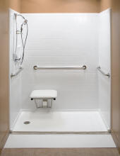 Wheelchair accessible large shower enclosure