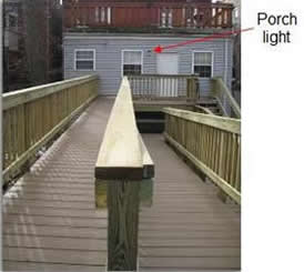 Porch light does not provide adequate light for wheelchair ramp